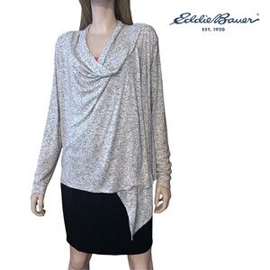 Eddie Bauer Convertible Waterfall Sweater Top Asymmetrical Cardigan Adaptable